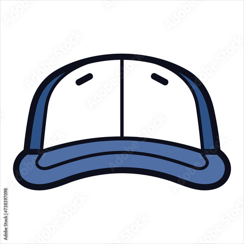cap flat icon outline in the style of simple vector