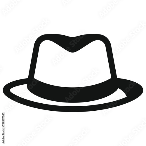 cap flat icon outline in the style of simple vector