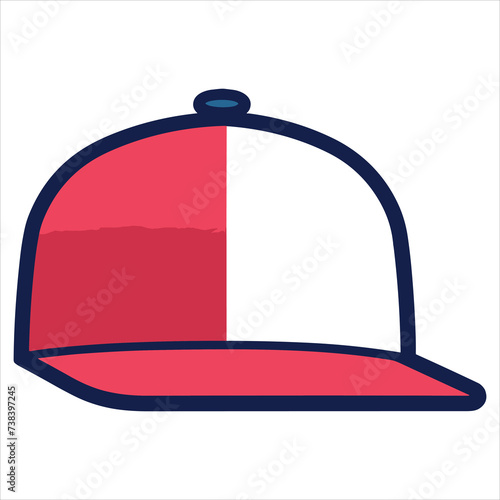 cap flat icon outline in the style of simple vector