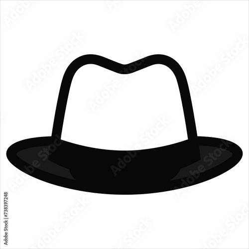 cap flat icon outline in the style of simple vector