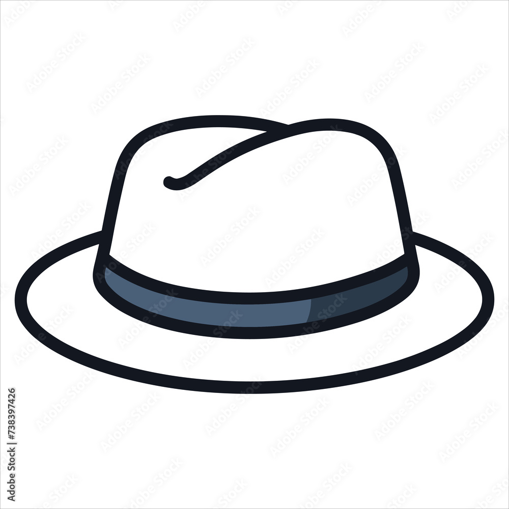 cap flat icon outline in the style of simple vector cap flat icon outline in the style of simple vector