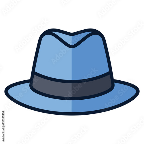 cap flat icon outline in the style of simple vector