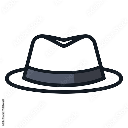 cap flat icon outline in the style of simple vector
