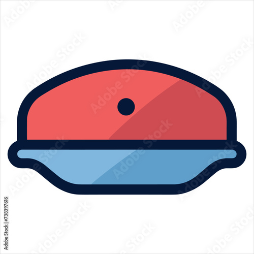 cap flat icon outline in the style of simple vector