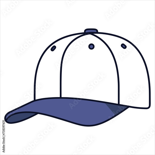 cap flat icon outline in the style of simple vector