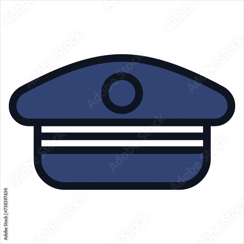 cap flat icon outline in the style of simple vector
