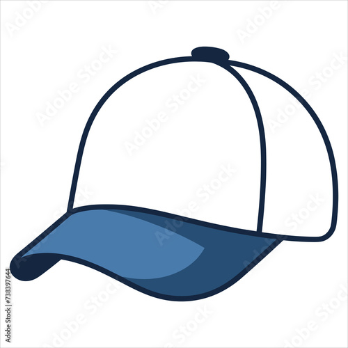 cap flat icon outline in the style of simple vector