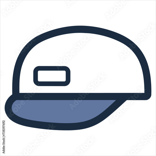 cap flat icon outline in the style of simple vector