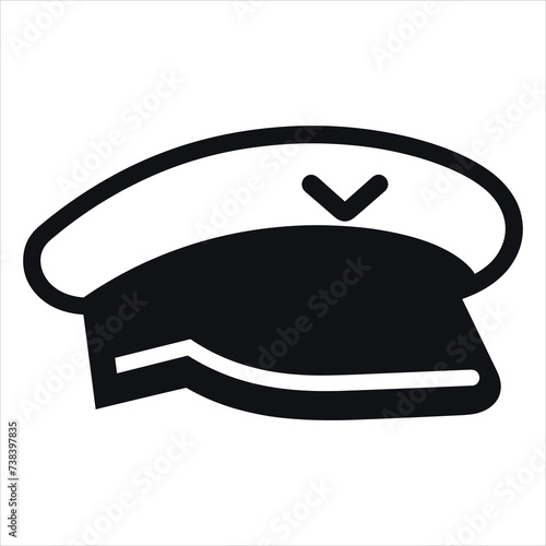 cap flat icon outline in the style of simple vector
