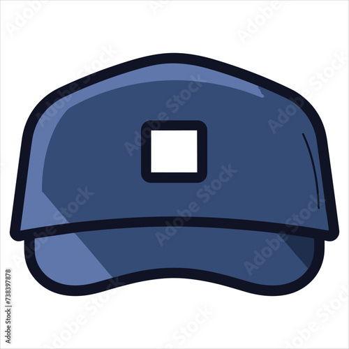 cap flat icon outline in the style of simple vector