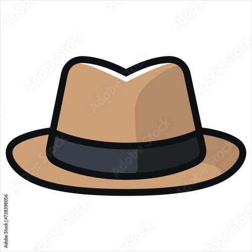 cap flat icon outline in the style of simple vector
