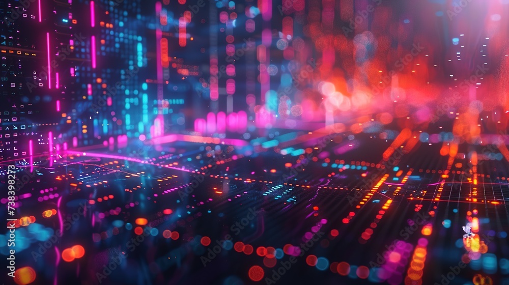 Neon Lights Abstract Tech Cityscape Concept Art Neon Lights Abstract Tech Cityscape Concept Art
