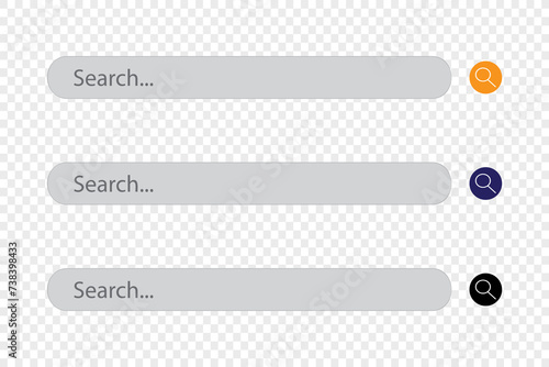 Search bar icon, Search here, Search bar for ui. Search bar vector icons in flat design.