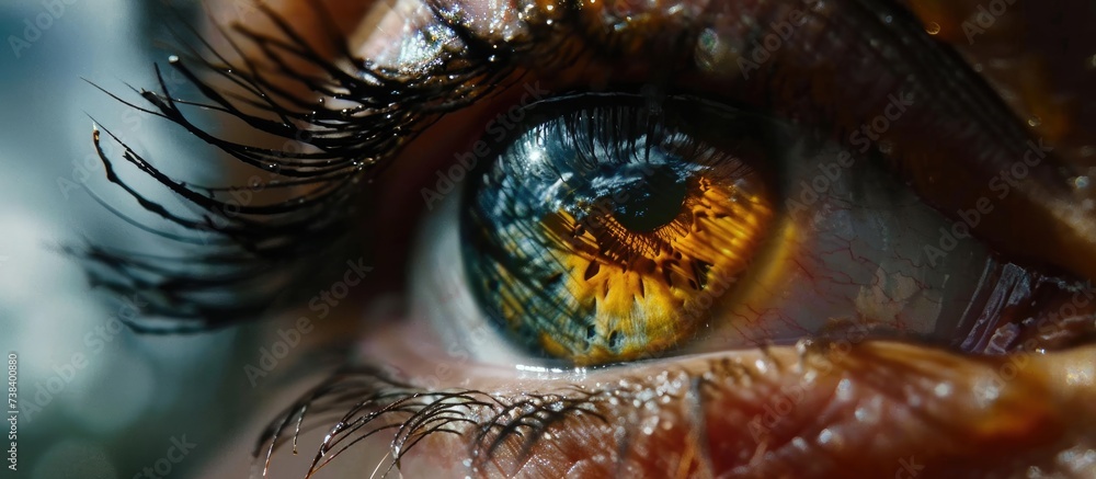 In the series, a captivating close-up captures an eye, revealing an astonishing sight