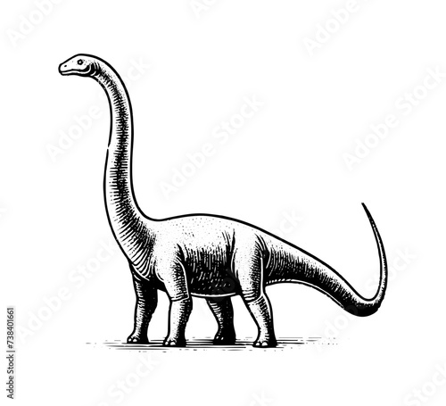 Brachiosaurus hand drawn illustration vector graphic © AriaMuhammads