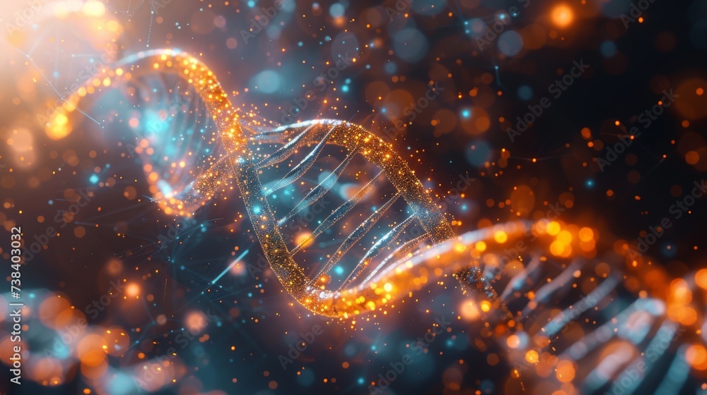 Luminous DNA Extravaganza 3D Rendered Holographic Multi Color Helix on a Sleek Abstract Backdrop Luminous DNA Extravaganza 3D Rendered Holographic Multi Color Helix on a Sleek Abstract Backdrop