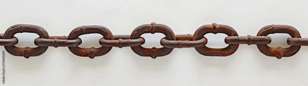 Fototapeta premium Chain on white background, AI generated Image