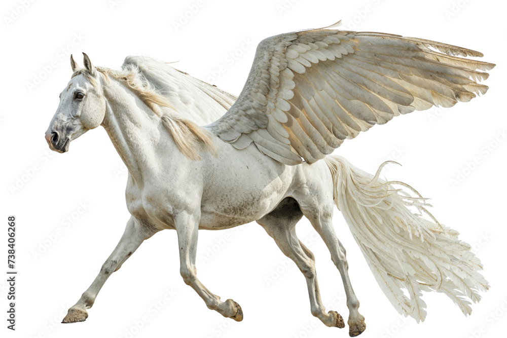 Fototapeta premium A pegasus horse isolated on transparent background