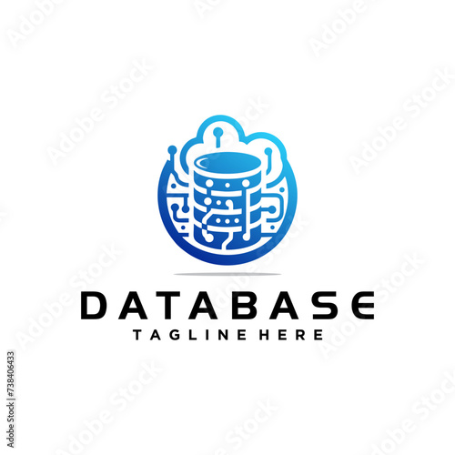 data center logo template, Database logo design