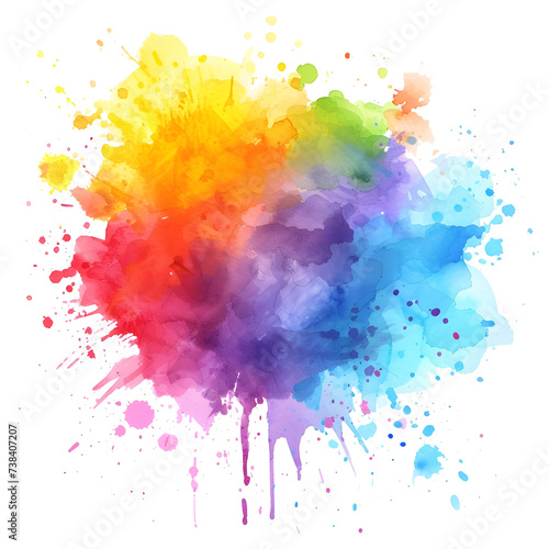 Colorful powder exploding on transparent background - Ai generated