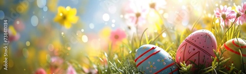 Easter background . Banner photo