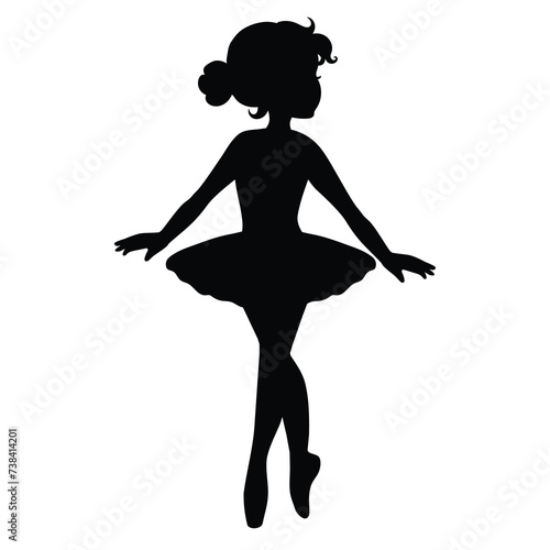 Cute little ballerina girl vector cartoon illustration