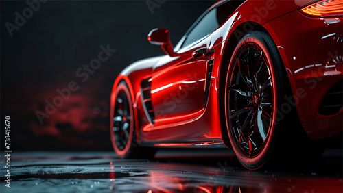 3D rendering of a brand-less generic concept car in a studio environment © Rama