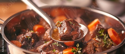 Using a stainless spoon in a stewed pot before boiling can save time by making the dish more tender in a short while.