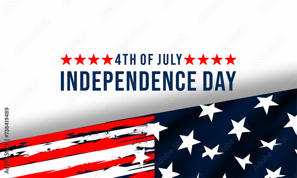 happy 4th of July independence day with firework , vektor background, poster, banner, flyer, template