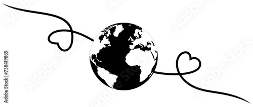 Illustration vector of earth for earth day with ribbon