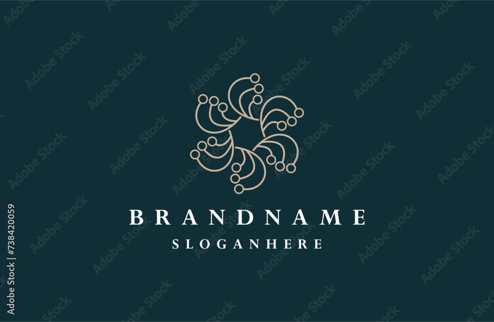 Flower tech logo icon design template vector illustration Flower tech logo icon design template vector illustration