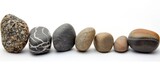 Different sizes of massage stones and pebbles.