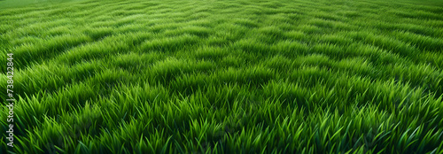 A field of green with a detailed grass texture, offering a serene and vibrant backdrop for various uses. Generative AI.