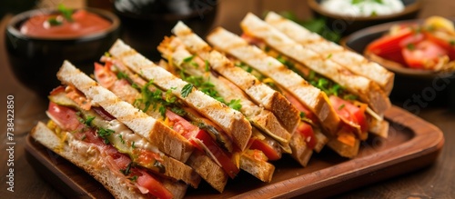 Grilled chicken and cheese on toast sandwich.