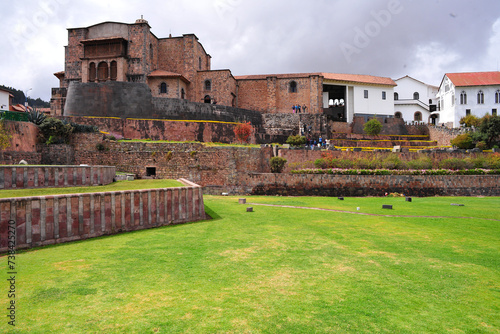 Wallpaper Mural Outer convent of Santo Domingo with gardens and ruins of the Temple of Qorikancha (Coricancha), Cusco City, Peru Torontodigital.ca