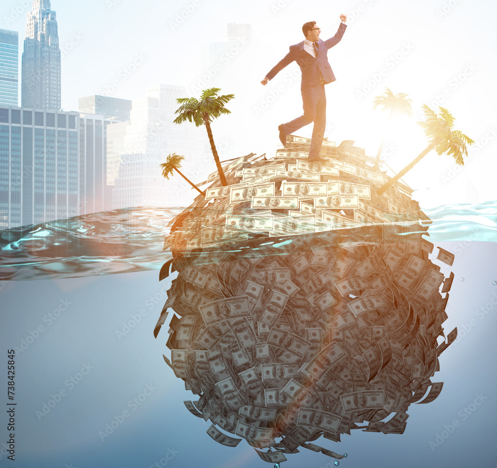 © Elnur - Offshore accounts concept with businessman