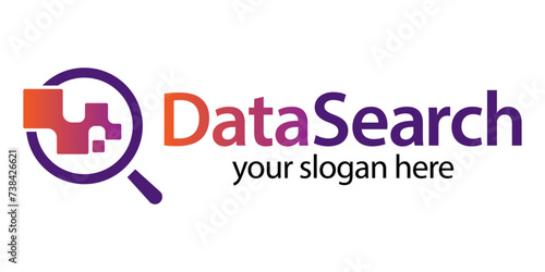 data search and cloud business logo idea
