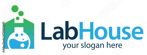 Laboratory and house logo concept