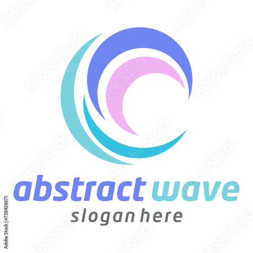 abstract wave logo design