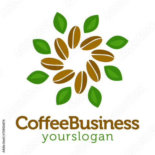 abstract floral coffee logo design