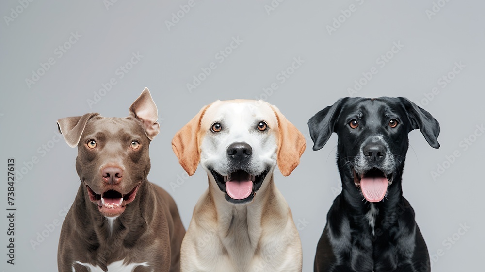 cute dogs studio shot on an isolated background : Generative AI