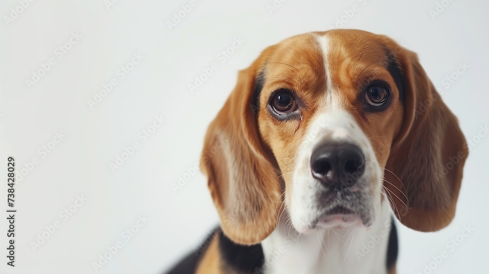 beautiful beagle dog isolated on white : Generative AI