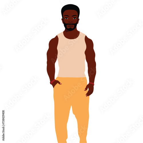 Young stylish black man in elegant style vector