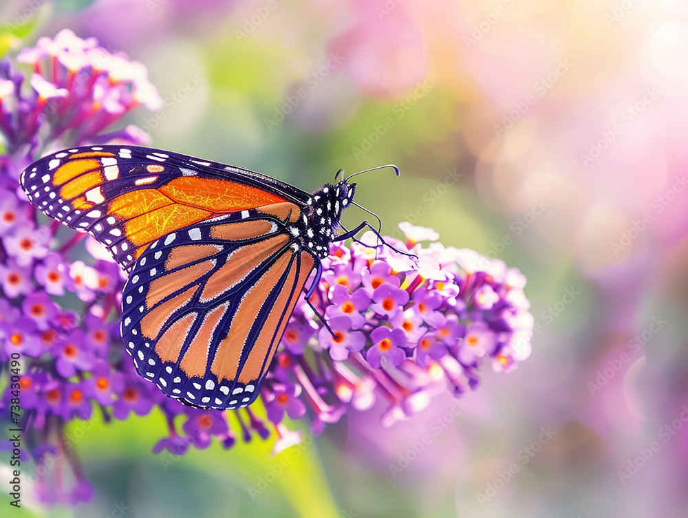 Naklejka premium butterfly on flower