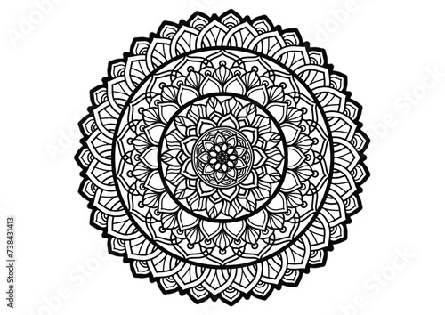 Flower mandala decorative element vintage oriental pattern Vector illustration Islam, Arabian, Indian, Moroccan, Spanish, Turkish, Pakistani, Chinese, mystical, Ottoman patterns, coloring book page.
