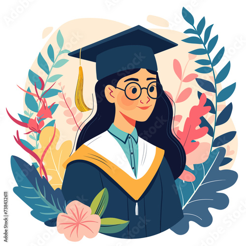 graduate female student with diploma