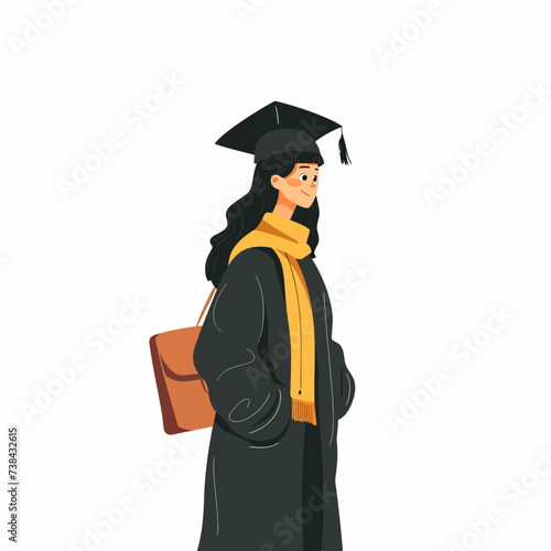graduate female student with diploma
