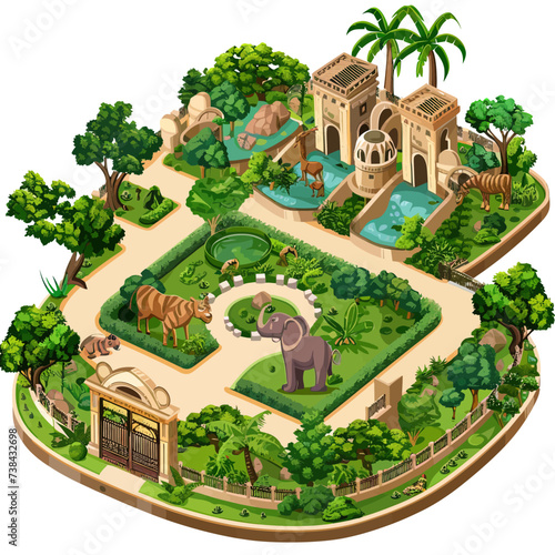 Illustration of Animals At the Zoo