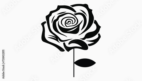 Rose silhouette vector illustration
