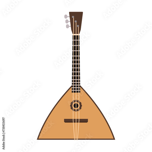 Wooden balalaika on white background